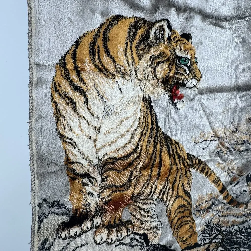 MCM 70's Tiger Tapestry Wall Hanging Velveteen
